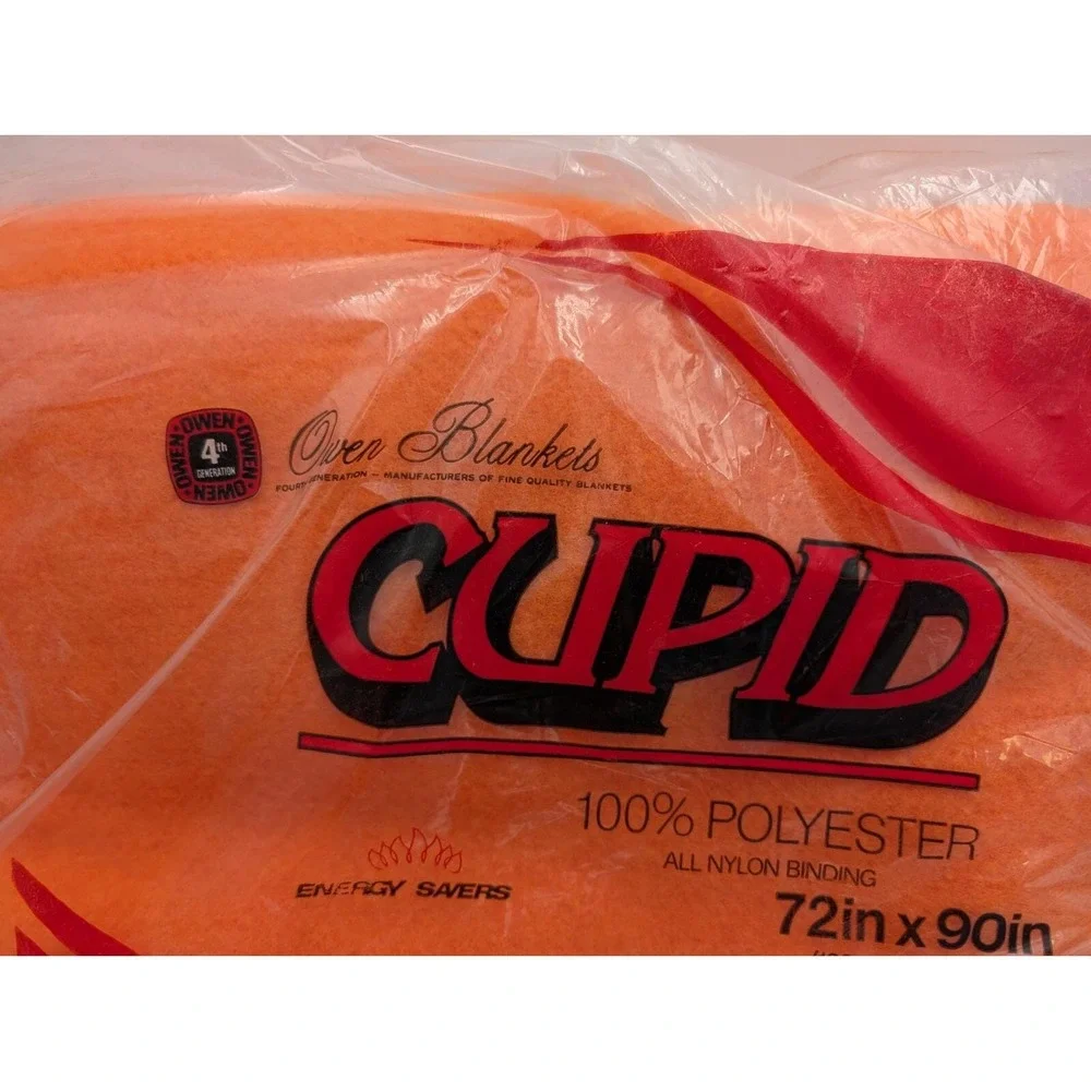 Cupid Orange Blanket 72x90 Inch‎ Full Twin 100% Polyester Sealed USA